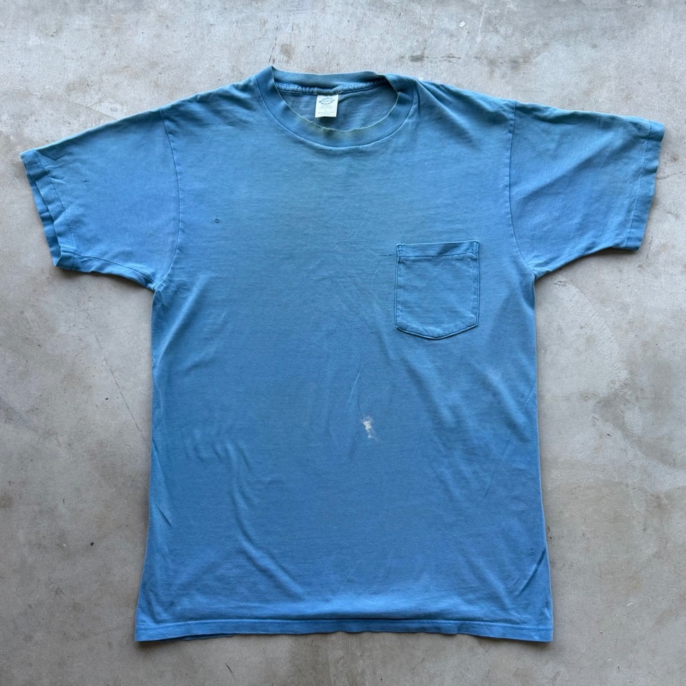 Vintage Towncraft JCPenney Pocket T-Shirt Blue Single Stitch Cotton Large